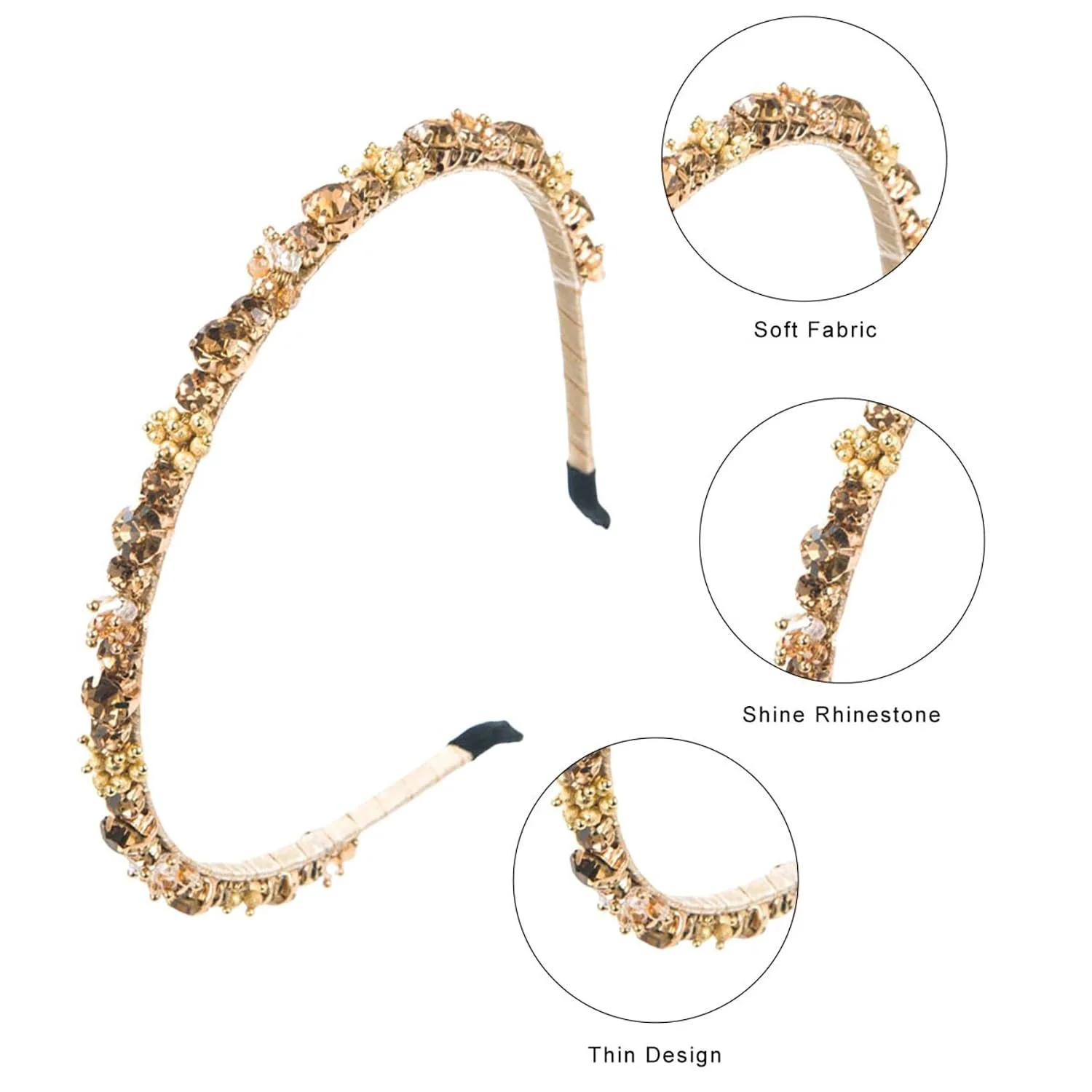 Обруч Блискучий для волосся жіночий з кристалами, фото №4 Обруч Блискучий для волосся жіночий з кристалами, фото №4