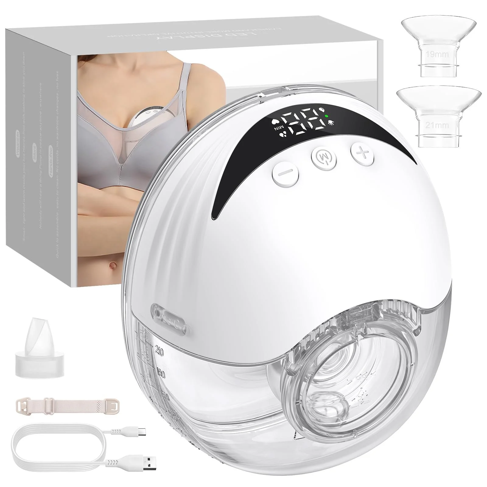 Молокоотсос eSynic Hands-Free, портативный, аккумуляторный, 210 мл, 4 режима, 12 уровней, LED дисплей, фланцы 24/21/19 мм, Ultra Quiet, для мам дома и в путешествии Белый, фото №1 Молокоотсос eSynic Hands-Free, портативный, аккумуляторный, 210 мл, 4 режима, 12 уровней, LED дисплей, фланцы 24/21/19 мм, Ultra Quiet, для мам дома и в путешествии Белый, фото №1