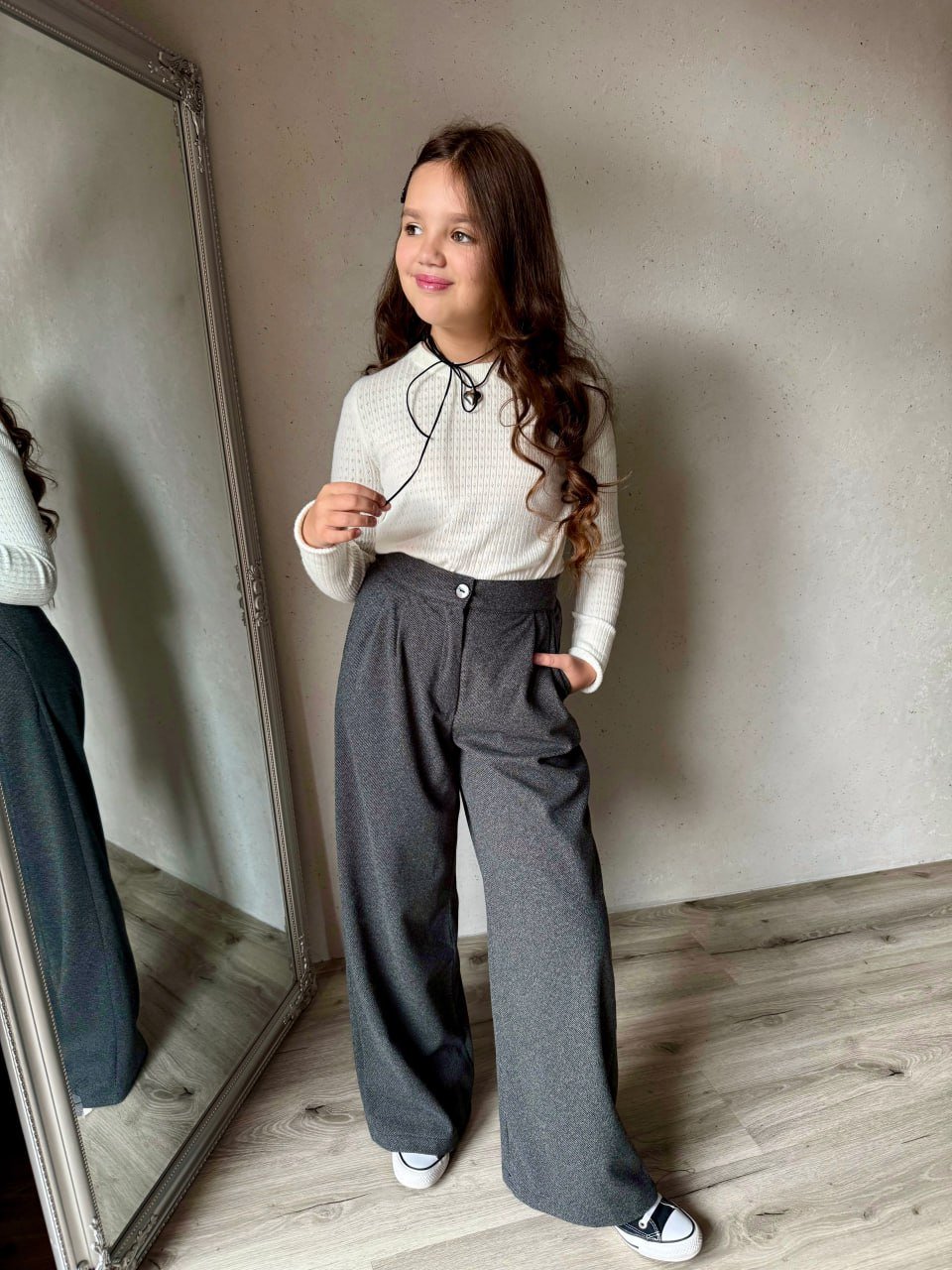 Стильные теплые брюки трикотаж камила (теплая) от 128 до 164 см, фото №5