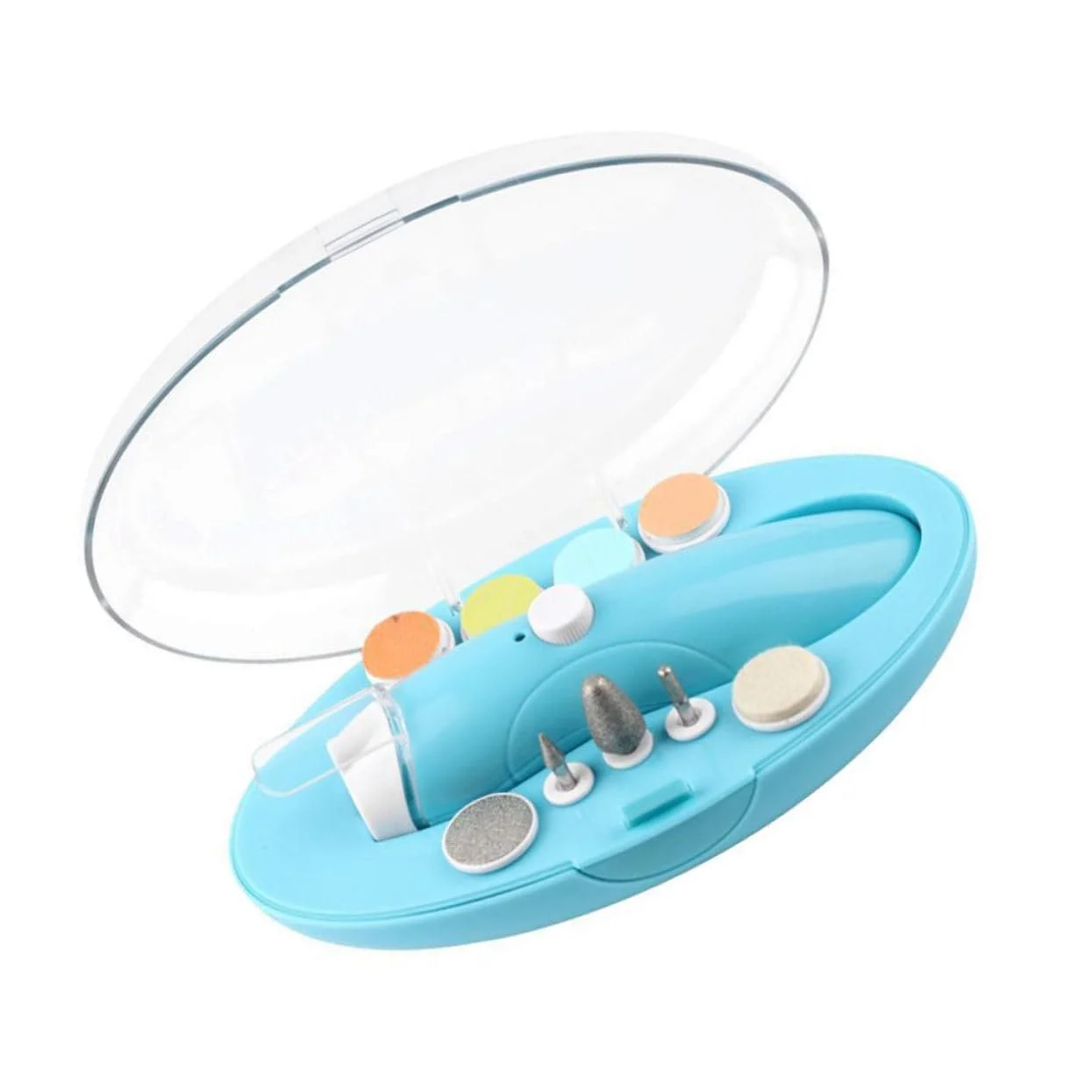 Электрический набор для подстригания ногтей WRITWAA USB Заряжаемый многофункциональный полировщик для ногтей для взрослых и домашних животных Портативный маникюрный набор с различными насадками, фото №1