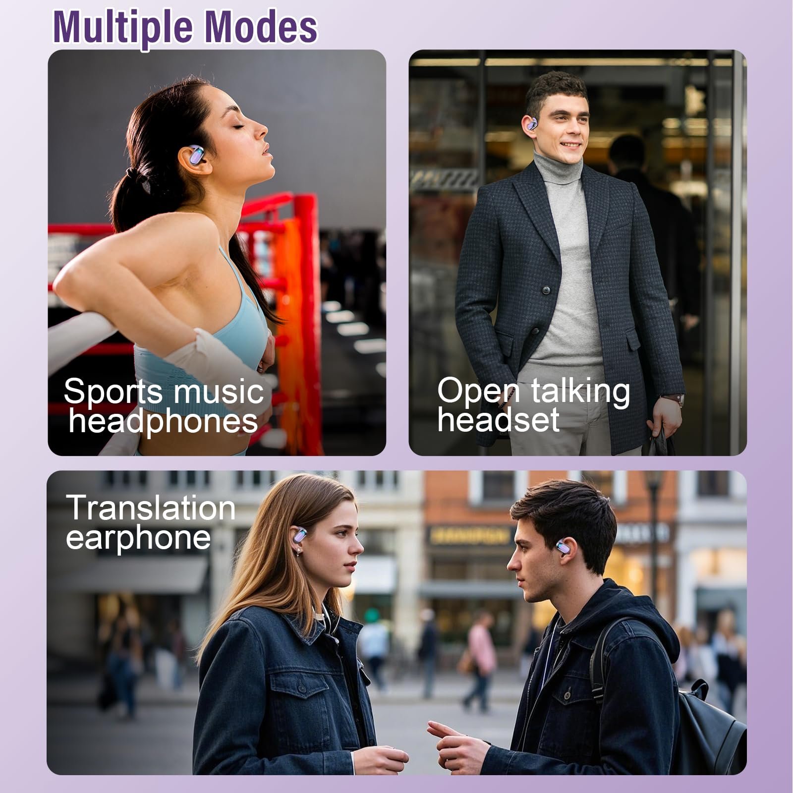 Навушники-перекладачі AI Фіолетові, фото №4