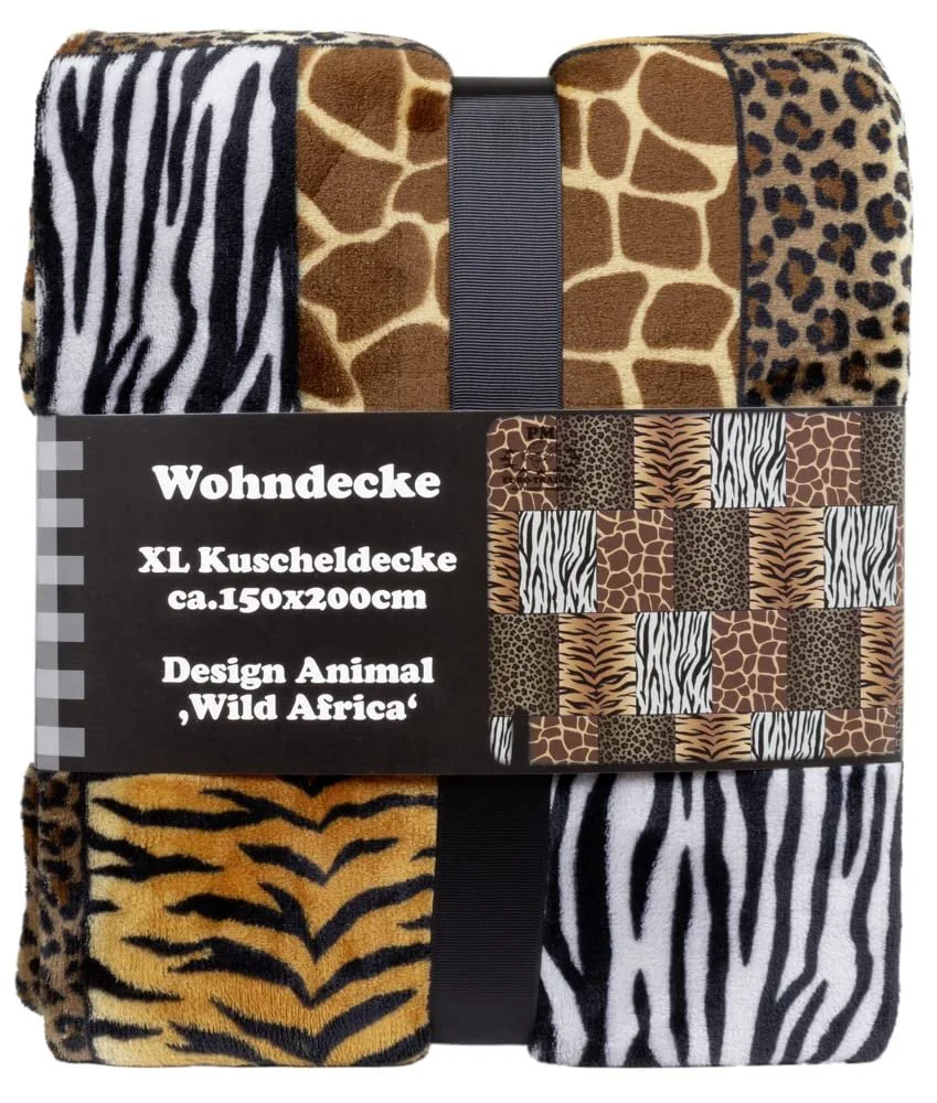 Покривало Trendyshop365 Африканські тварини 150 x 200 см Зебра Жираф Леопард, фото №7