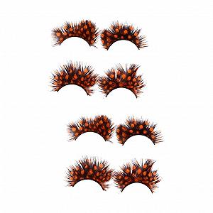 Набір з 4 пар  Пружні помаранчеві натуральні накладні вії - Фото 1