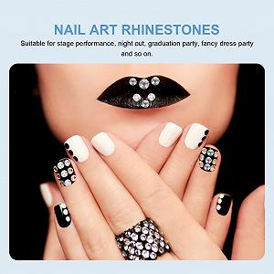 Стрази для нігтів Healeved 1440шт прикраси для манікюру, аксесуари з плоскою задньою частиною synthetic.ua - Фото 1