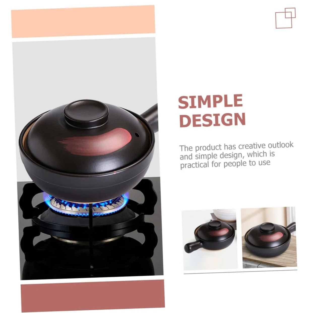 Горшок для приготовления Toyvian глиняный с ручкой термостойкий для газовой плиты, фото №8