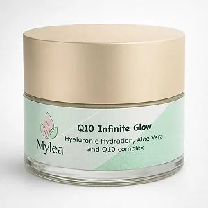 Денний крем для обличчя Mylea Q10, Vitamin E, Centella Asiatica зволожувальний розгладжувальний 50 мл - Фото 1