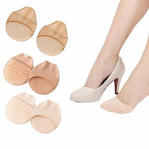 Носки с открытыми пальцами (3 пары) Дышащие полуноски женские нескользящие носки для передней части стопы невидимые носки женские невидимые носки с пальцами полуноски для высоких каблуков для девочек, a - Фото 1