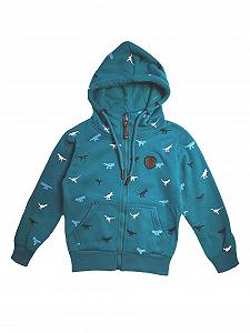 Куртка с капюшоном SQUARED & CUBED MT-262 Динозавр с дизайном динозавра, бирюзовая - Фото 1