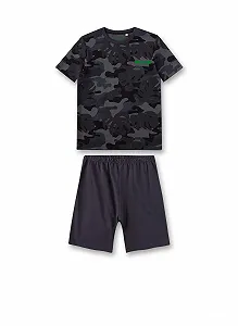 Комплект пижамный Sanetta для мальчиков Шорты Серый - Фото 1