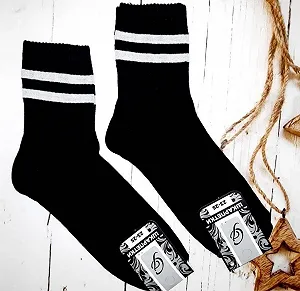 Чоловічі спортивні шкарпетки з високою гумкою чорні 39-44 розмір - Фото 1