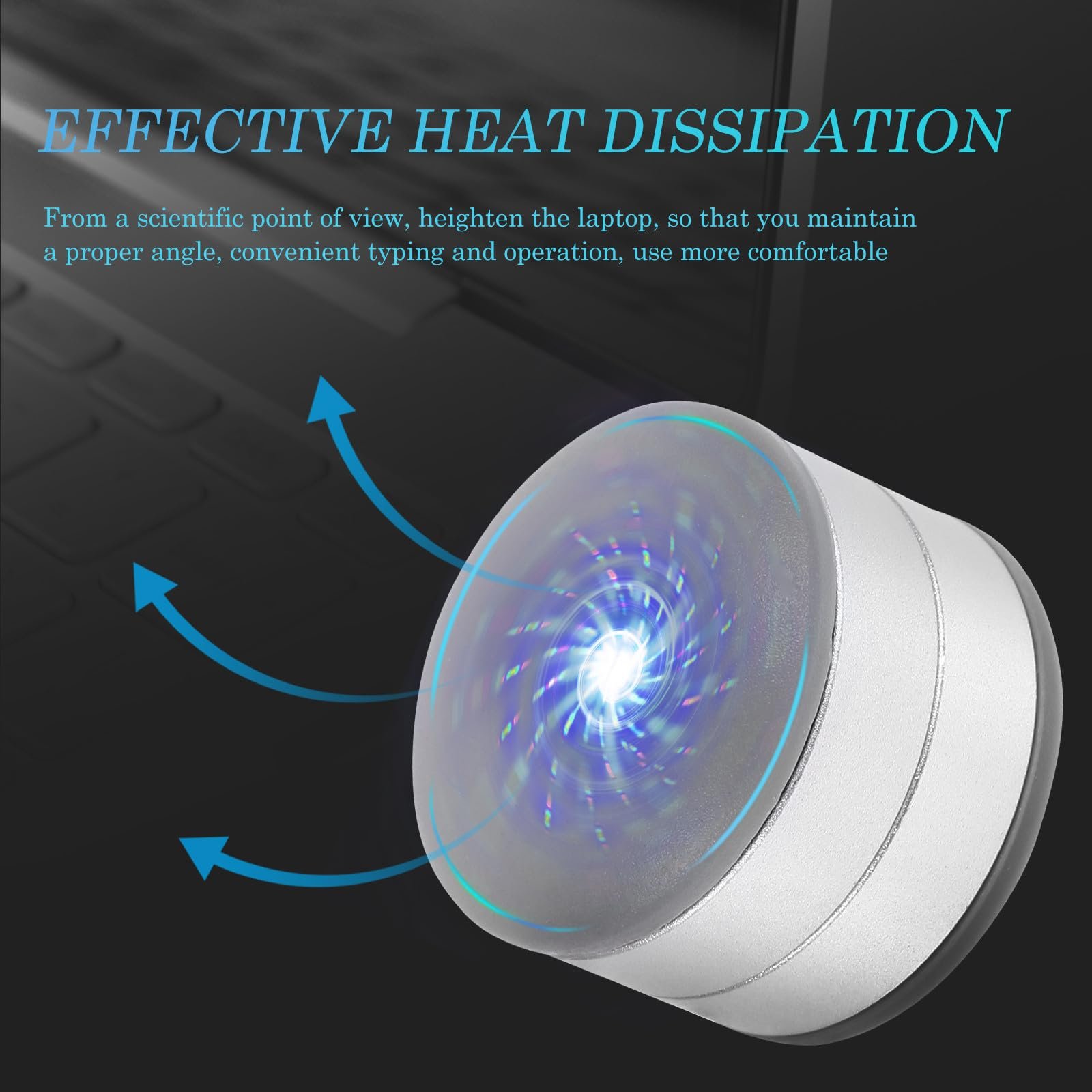 Підставка для ноутбука алюмінієва GALPADA, набір 2 шт., регульована по висоті, портативна, фото №5