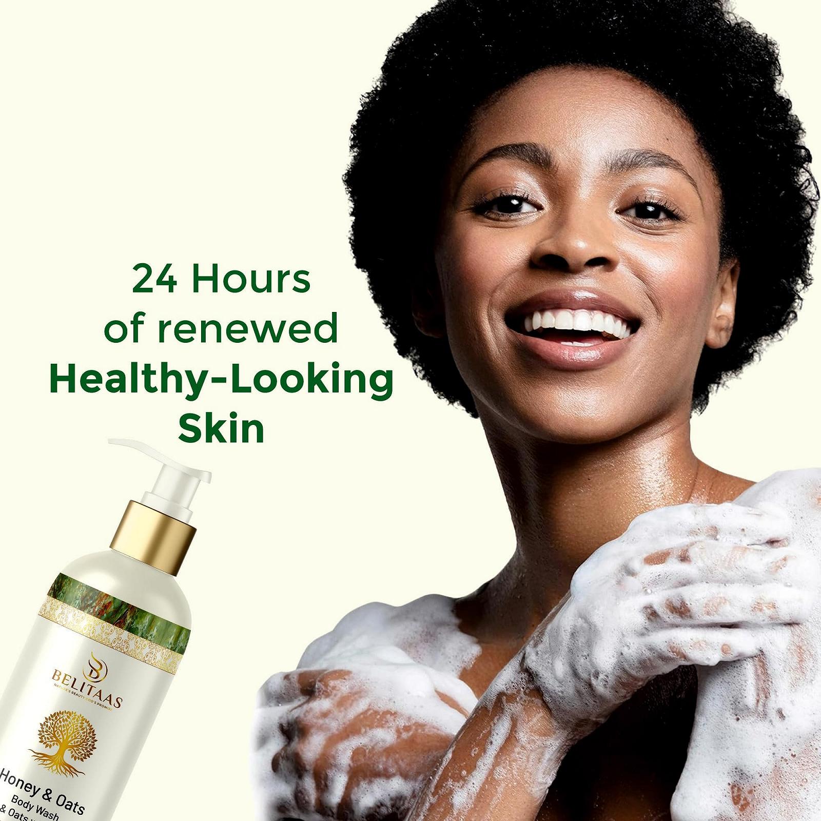 Гель для душу Belitaas Honey & Oats зволожуючий для чутливої шкіри 300 мл, фото №3 Гель для душу Belitaas Honey & Oats зволожуючий для чутливої шкіри 300 мл, фото №3