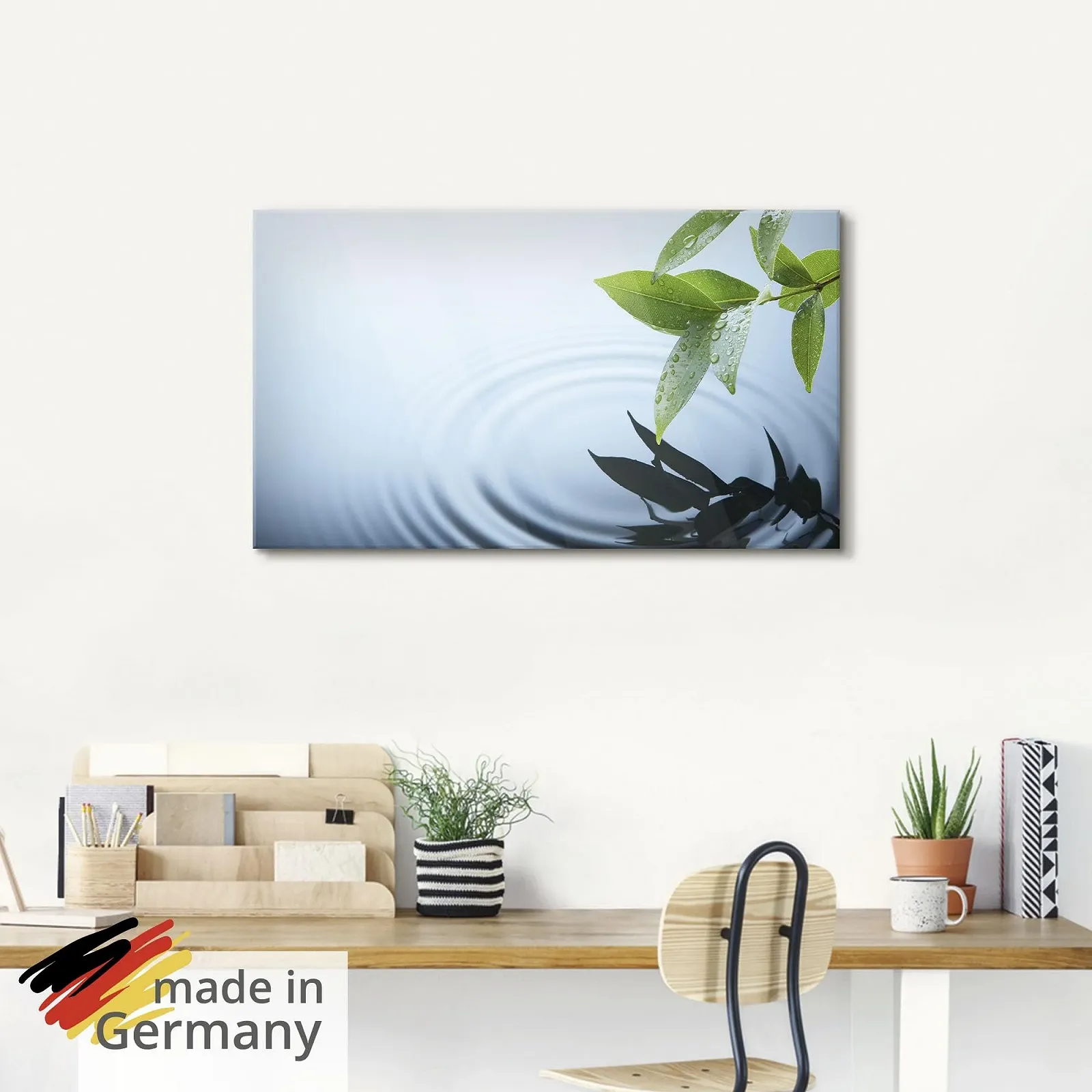 Картина на склі ARTland T5VV Nature Lake Plants Water Tree Leaves Water Drops 30 x 60 см Портретний формат, фото №5