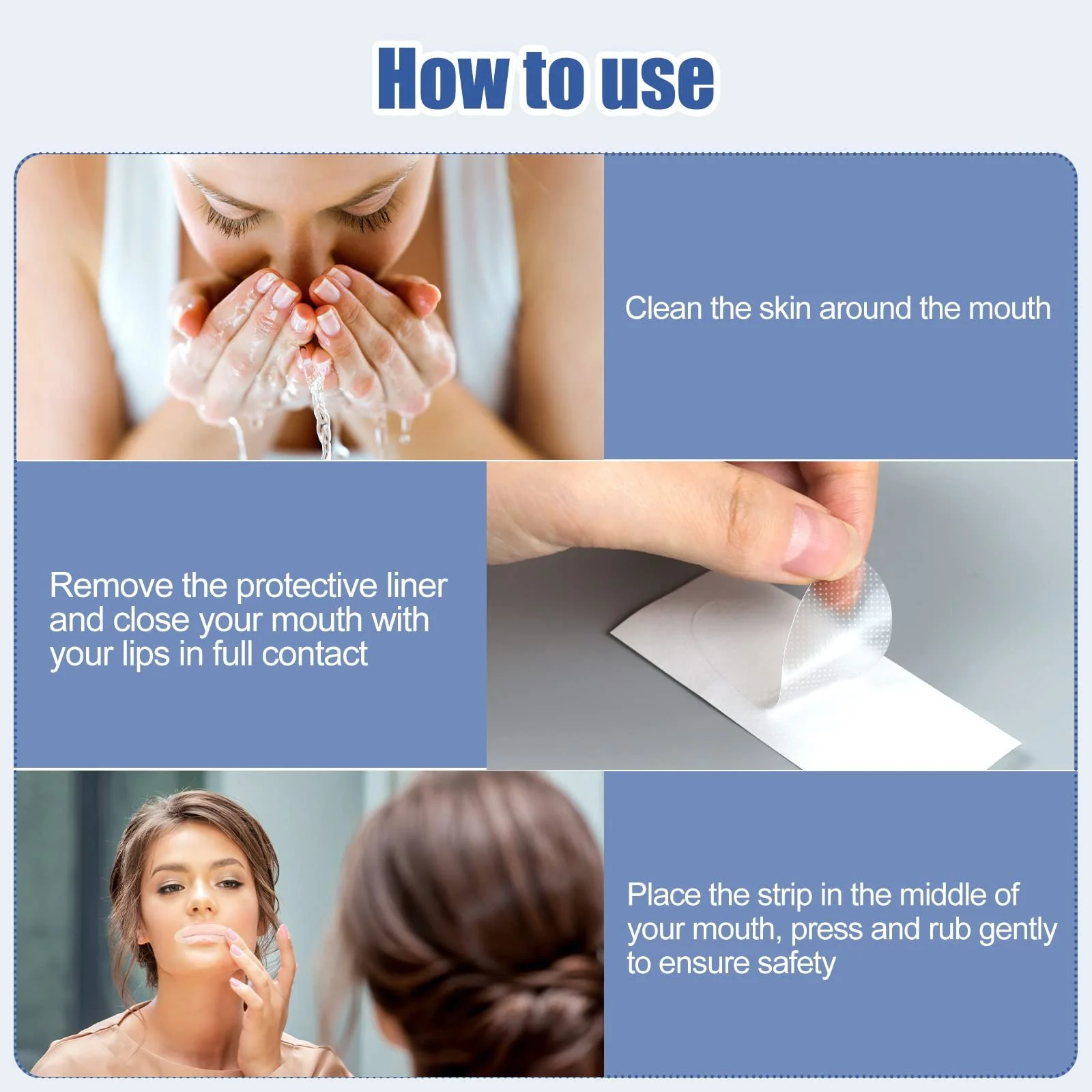 Стрічка для рота для сну, Say Goodbye Snoring and Dry Mouth з наноматеріалом 120 шт. на ніч у вишуканій упаковці для легкого використання та комфортного сну, Безбарвна, фото №4 Стрічка для рота для сну, Say Goodbye Snoring and Dry Mouth з наноматеріалом 120 шт. на ніч у вишуканій упаковці для легкого використання та комфортного сну, Безбарвна, фото №4