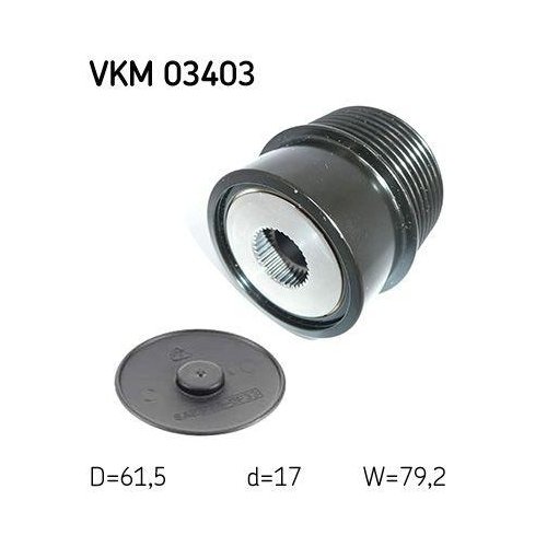 Обгонная муфта генератора SKF VKM 03403, фото №2