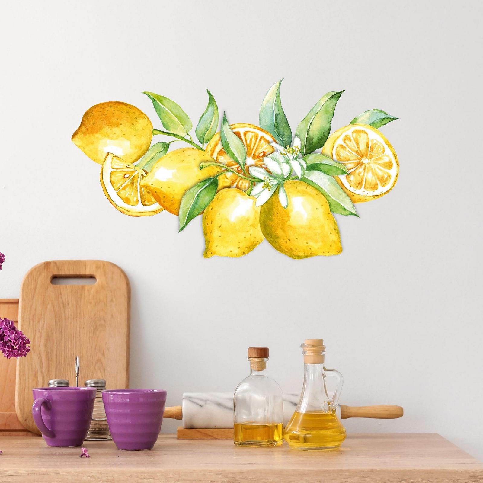 Наклейка на стіну GRAZDesign Lemons Середземноморська для кухні та їдальні 89 x 50 см, фото №4 Наклейка на стіну GRAZDesign Lemons Середземноморська для кухні та їдальні 89 x 50 см, фото №4