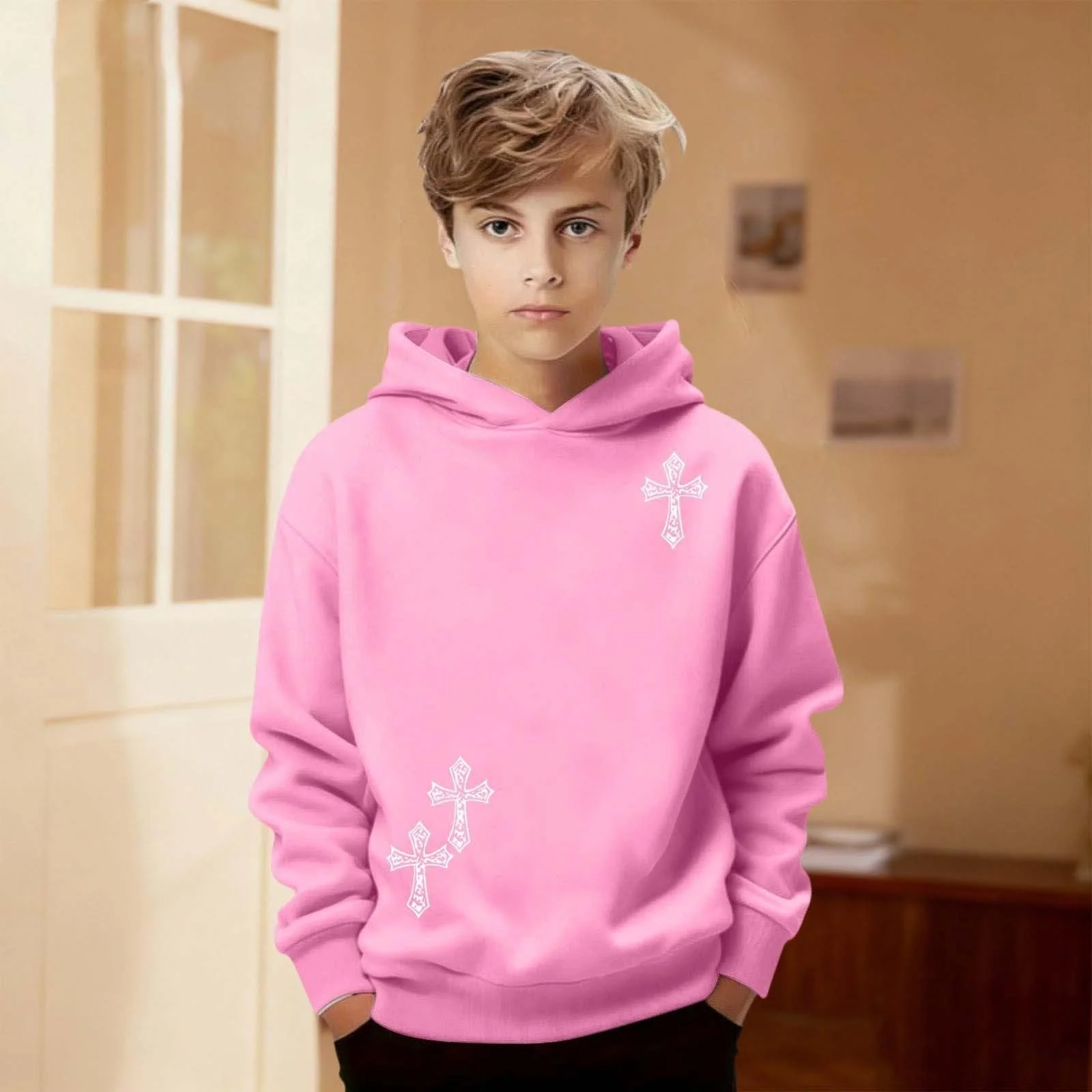 Джемпер для мальчиков 67 Prints, 176 152, 140 Подростковый джемпер, Толстовка, Мягкая 158 134 Тренировочная куртка Essentials, 164 Зимняя куртка, Флисовый джемпер, фото №3