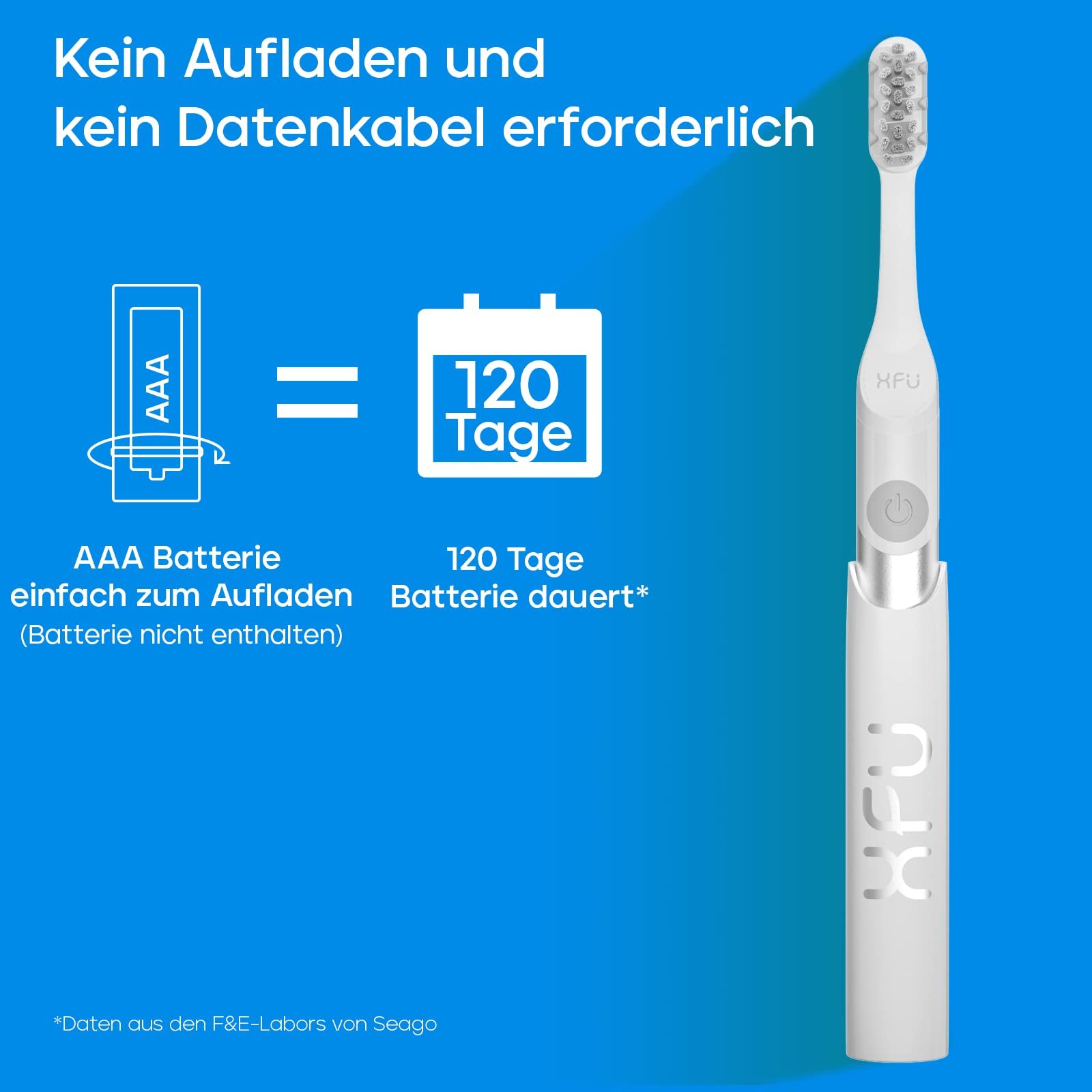 Електрична звукова зубна щітка Seago SG-2102 2 режими 24000 вібрацій на хвилину Silver, фото №6