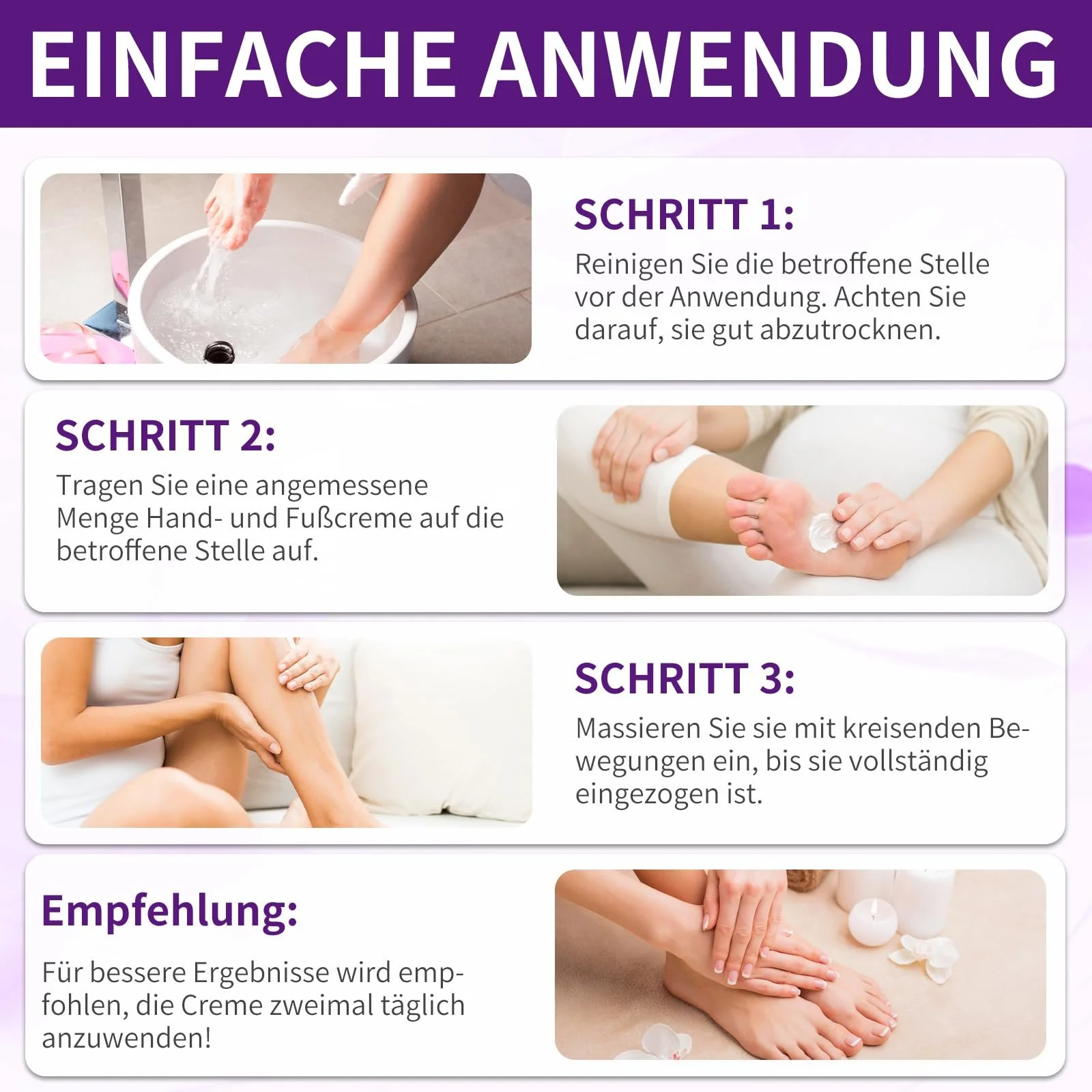 Крем для ухода за ногами Удаление мозолей Увлажняющий Лаванда 80 мл, фото №6 Крем для ухода за ногами Удаление мозолей Увлажняющий Лаванда 80 мл, фото №6