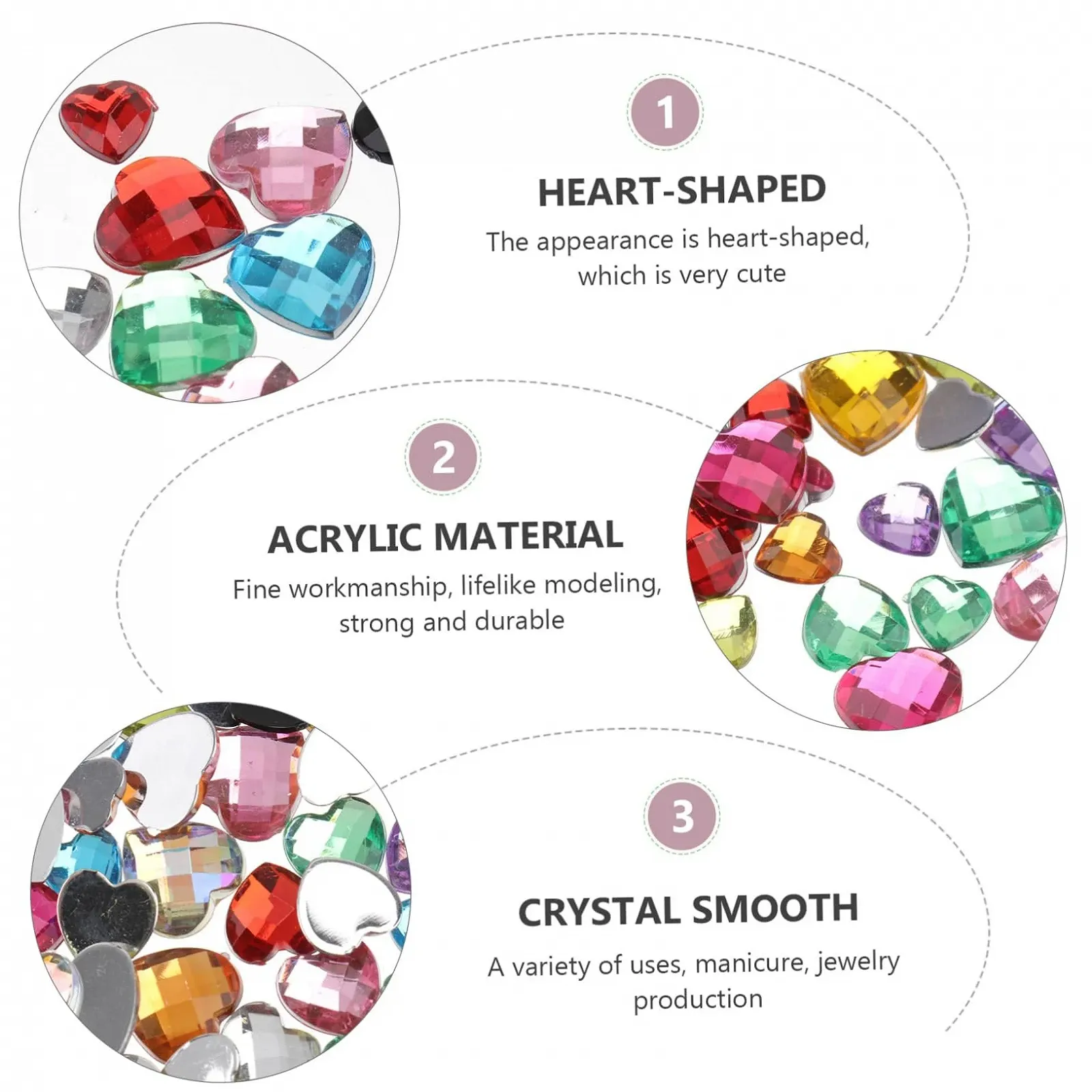 Прикраса для нігтів Healeved Серце S Підвіска, фото №2