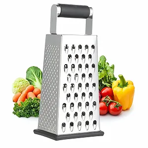 Терка кухонна, нержавіюча сталь, 4-стороння квадратна - Фото 1