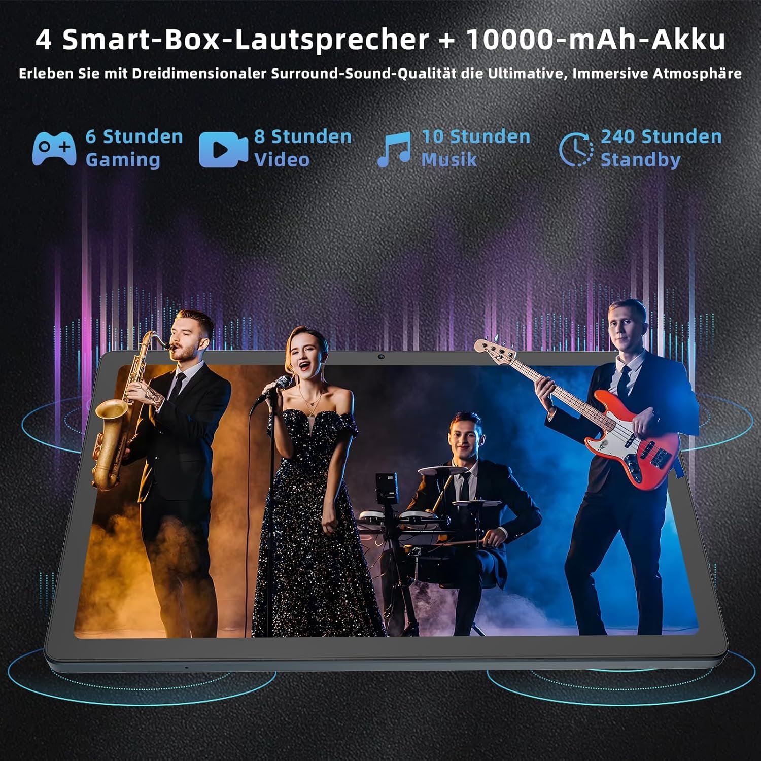 Планшет 10.4" Full HD+ Semeakoko S1036 6+10/128Gb 8 ядер Android 13 10000 mAh Сірий, фото №5