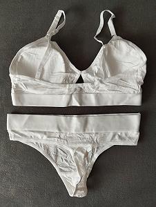 Хлопковый белый женский комплект рубчик synthetic.ua - Фото 1