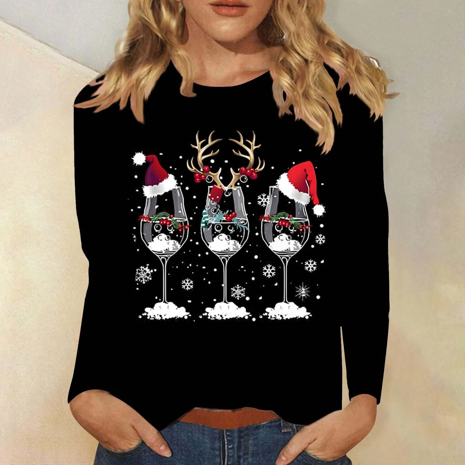 Рождественский джемпер tsaChick Женский рождественский свитшот Рождественский джемпер со смешным рождественским мотивом Рождественская футболка с длинными рукавами Футболка с круглым вырезом Рождественский джемпер больших размеров Рождественская футболка, фото №2 Рождественский джемпер tsaChick Женский рождественский свитшот Рождественский джемпер со смешным рождественским мотивом Рождественская футболка с длинными рукавами Футболка с круглым вырезом Рождественский джемпер больших размеров Рождественская футболка, фото №2