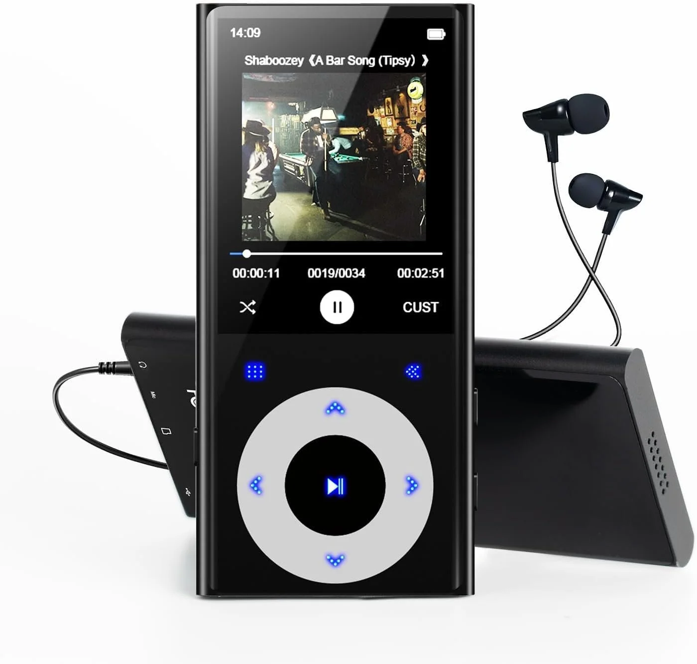 MP3-плеєр 64GB Bluetooth 5.3, 2.4 Дюйми Lossless Hi-Fi Sound, з Навушниками, Динаміком, Функцією Запису Голосу, FM-радіо, E-Book, підтримкою 128GB, для спорту та подорожей, фото №1