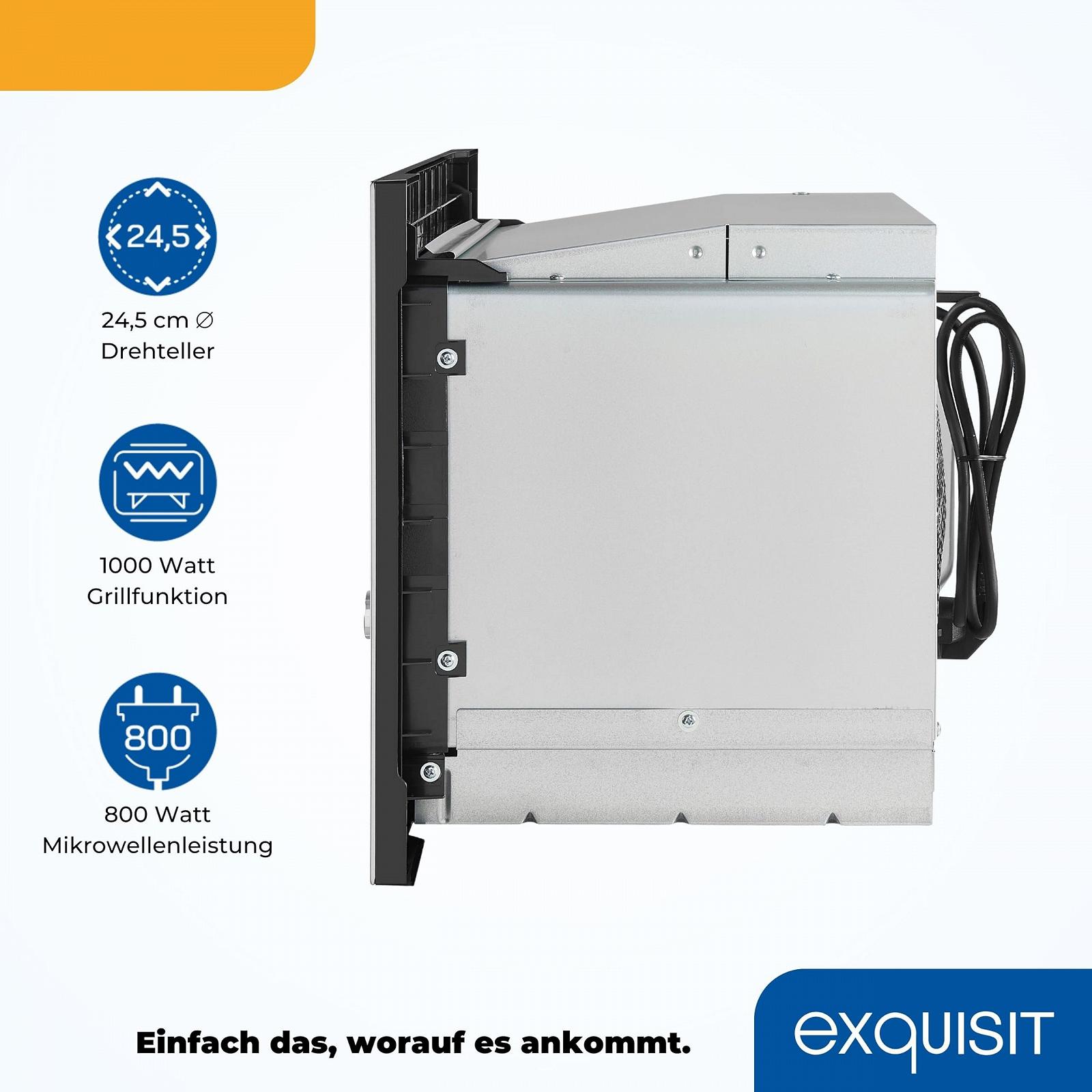 Микроволновая печь Exquisit EMW 20.1G Встраиваемая 20 л 800 Вт Нержавеющая сталь, фото №3