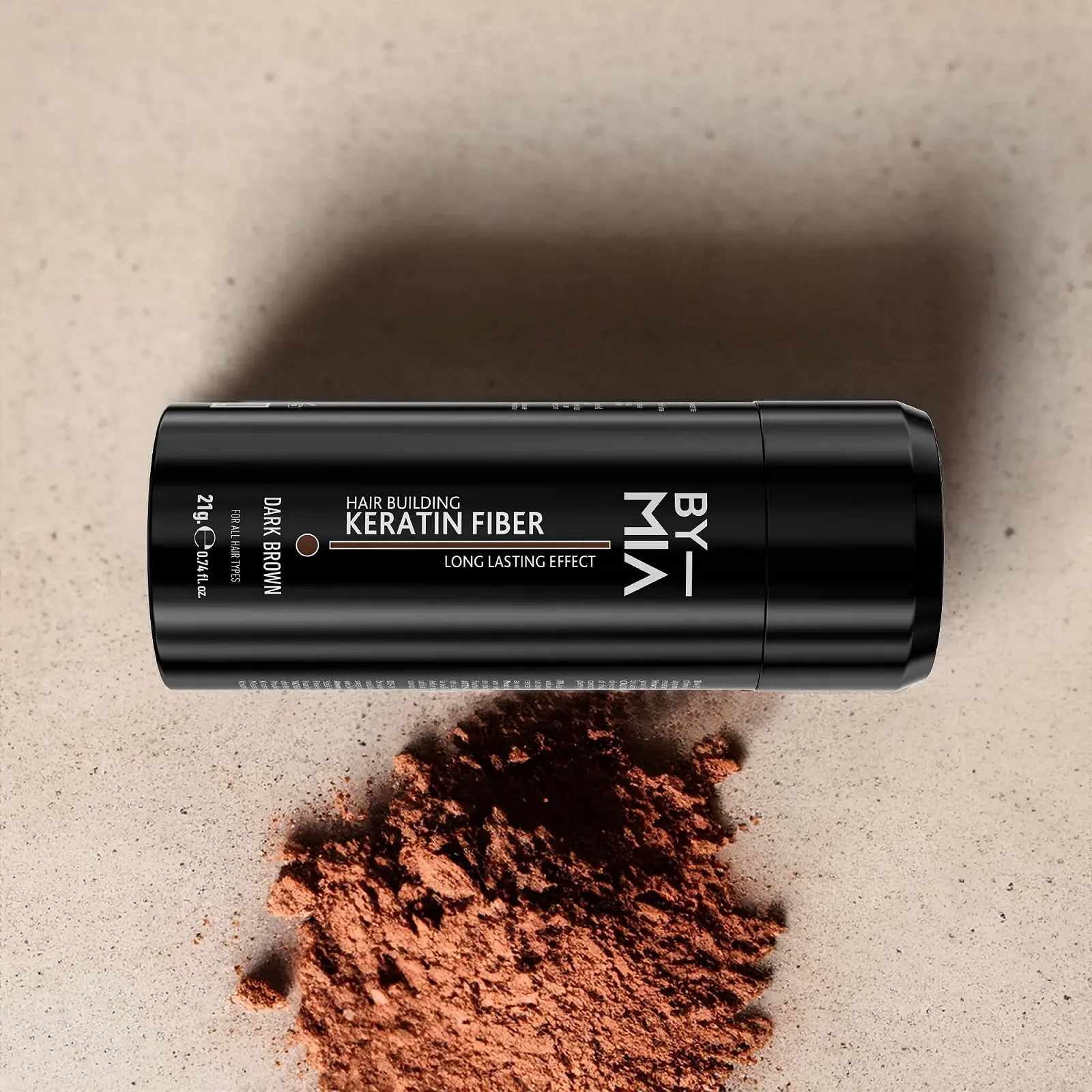 Волокна кератинові для волосся BY MIA 21 г Коричневий, фото №2 Волокна кератинові для волосся BY MIA 21 г Коричневий, фото №2