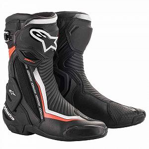 Мужские мотоботы Alpinestars SMX Plus V2 Black/White/Fluo Red - Фото 1