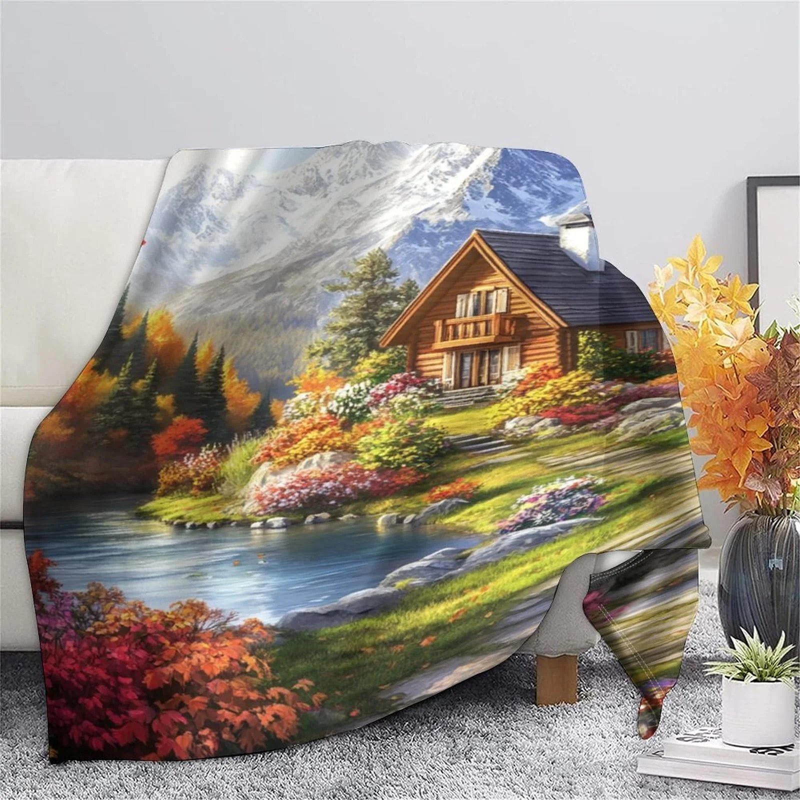 Покривало GAOYUCHUN Cabin in The Forest з 3D принтом, фото №6