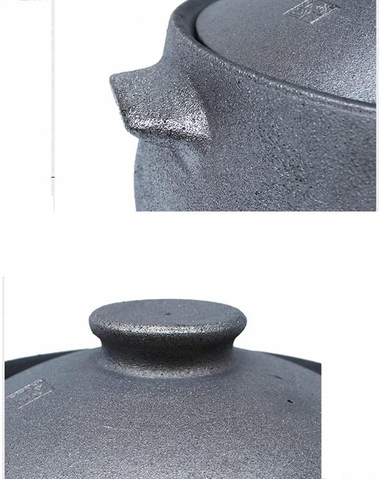 Каструля-сотейник керамічна для тушкування сіра 6L, фото №5