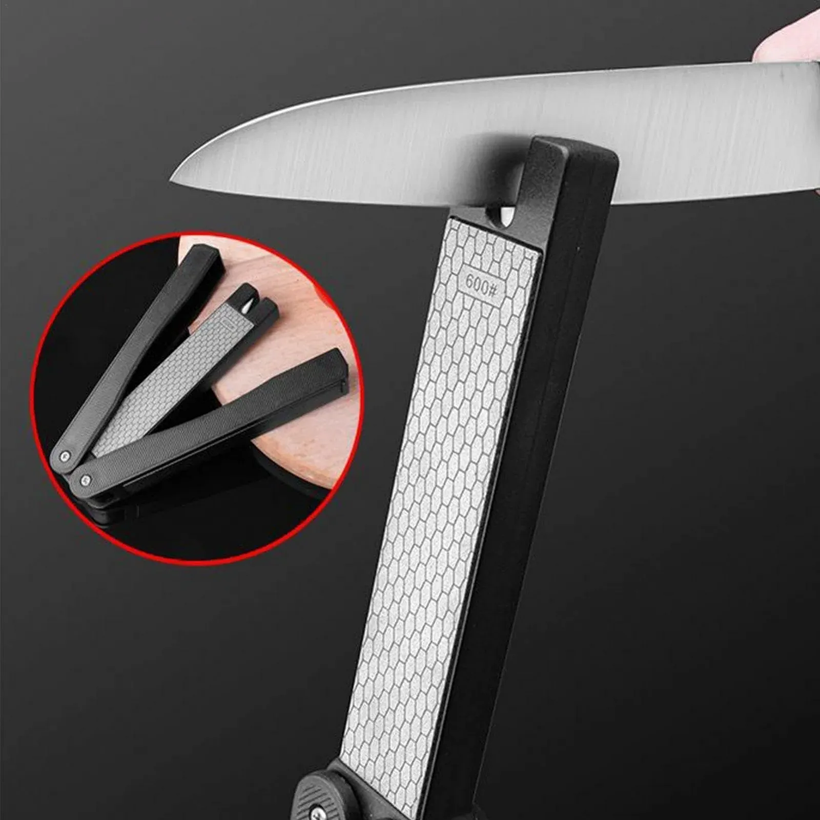 Точило двостороння складана Diafold алмазна 400/600 грит напилок для заточування ножів, фото №7