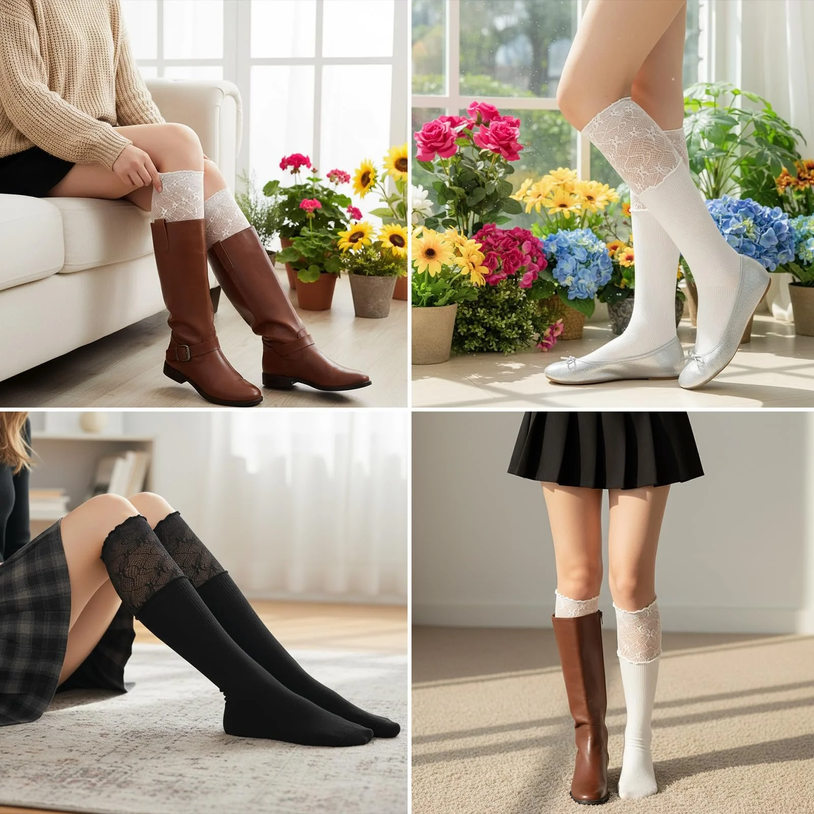 Шкарпетки до коліна Білі мереживні (2 пари), фото №6 Шкарпетки до коліна Білі мереживні (2 пари), фото №6