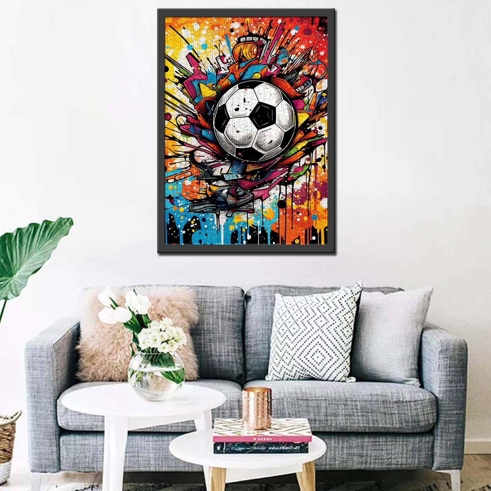 Пазл Football Graffiti 1000 деталей 50 x 70 см дерево черно-белый, фото №3