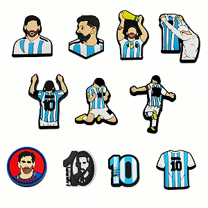 Джибитсы Месси Messi футбол football Jibbitz 11 шт аксессуары Крокс украшение Dz_150 synthetic.ua - Фото 1