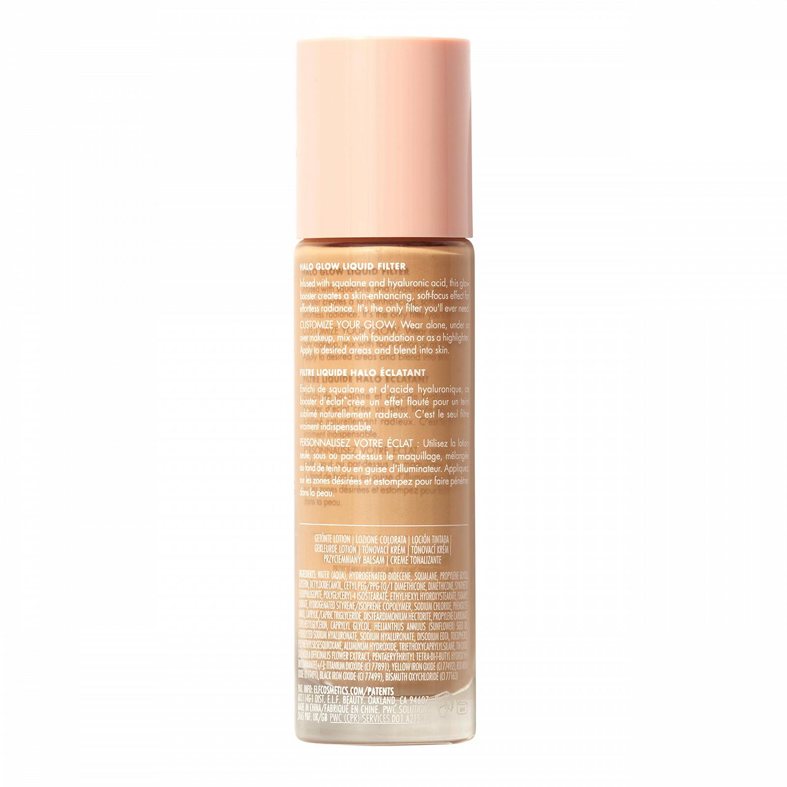 Коректор Основа e.l.f. Halo Glow Liquid Filter Освітлюючий рідкий підсилювач сяйва Середній - Засмаглий, фото №7
