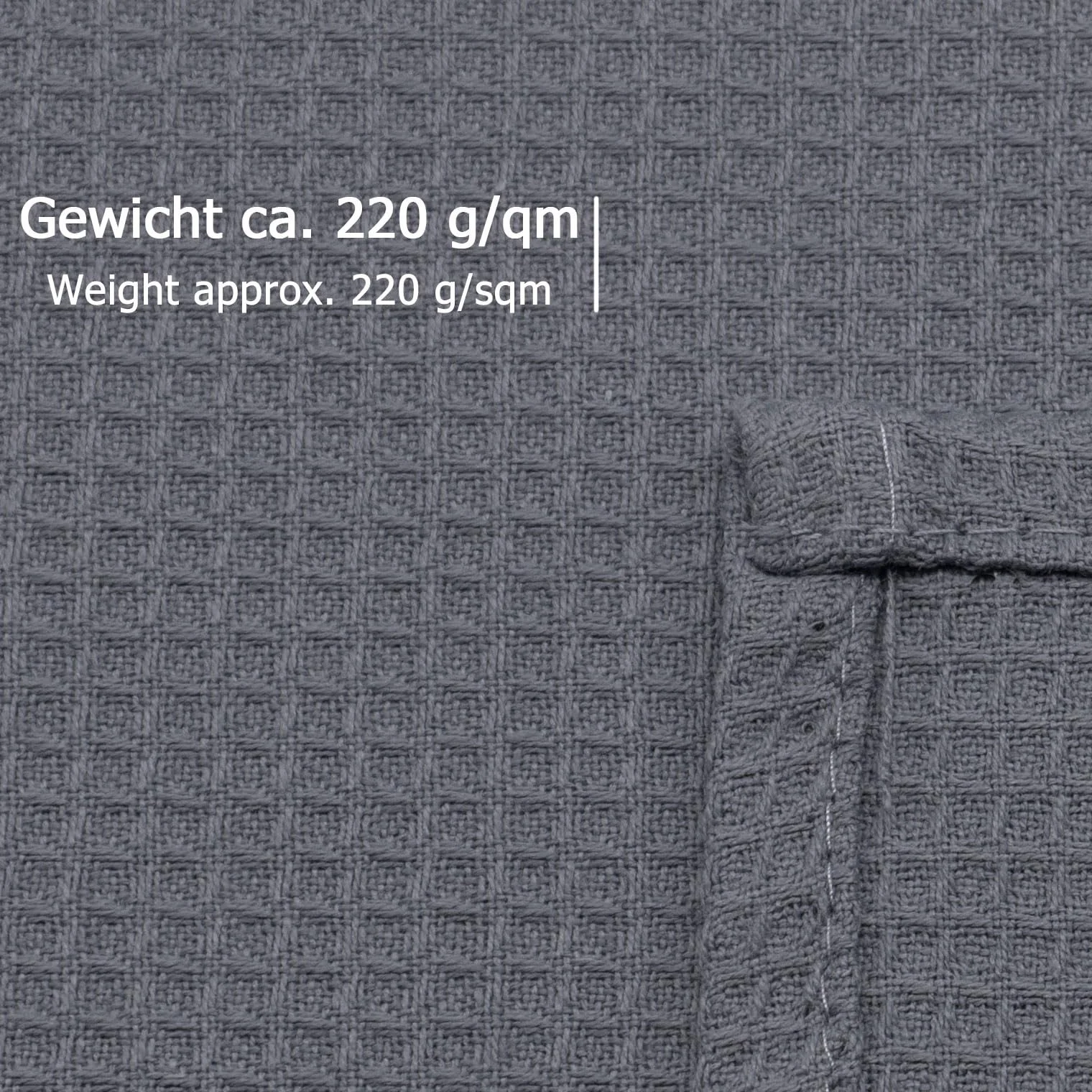 ZOLLNER Вафельное одеяло пике, 150 x 200 см, Хлопок, Дышащее, Серое, фото №5