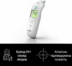 Вушний термометр Braun ThermoScan 6 Білий synthetic.ua - Фото 1