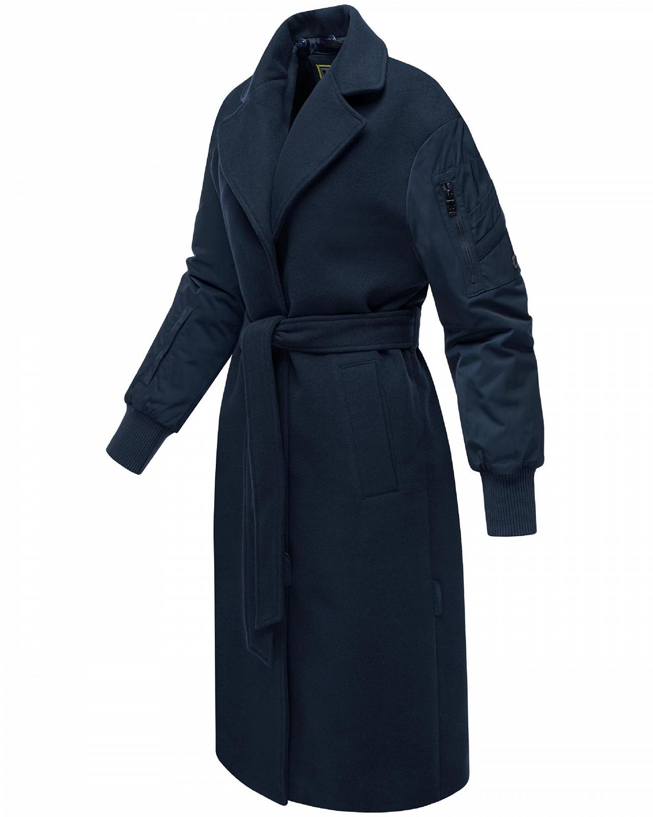 Перехідне пальто Marikoo Tjadee 16 Жіноче Тепле Довге знімний капюшон і пояс, фото №4