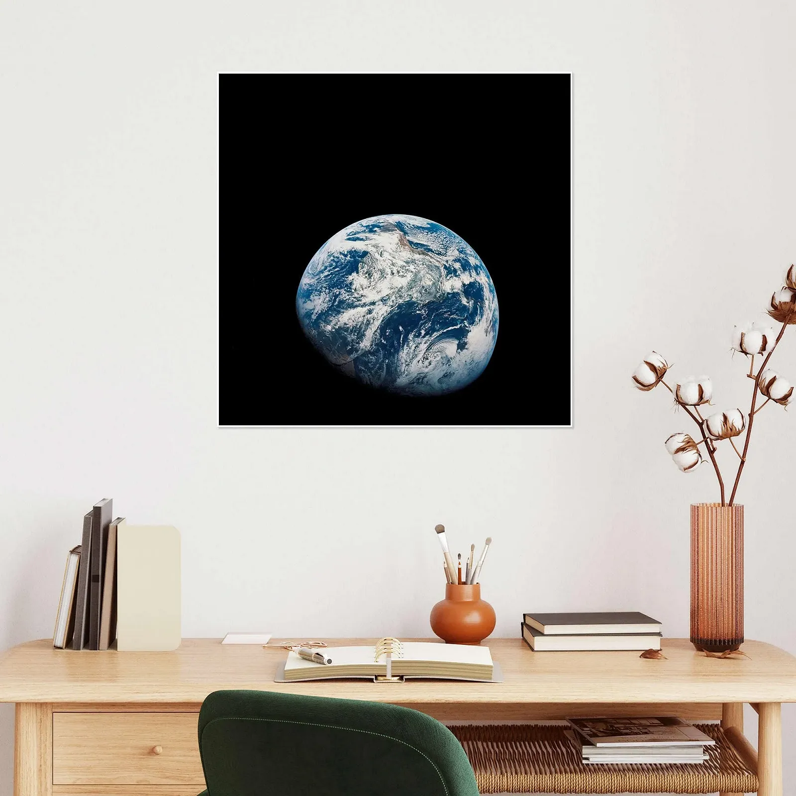 Постер NASA Earth from the point of view of Apollo 8 50 x 50 см Черный, фото №6