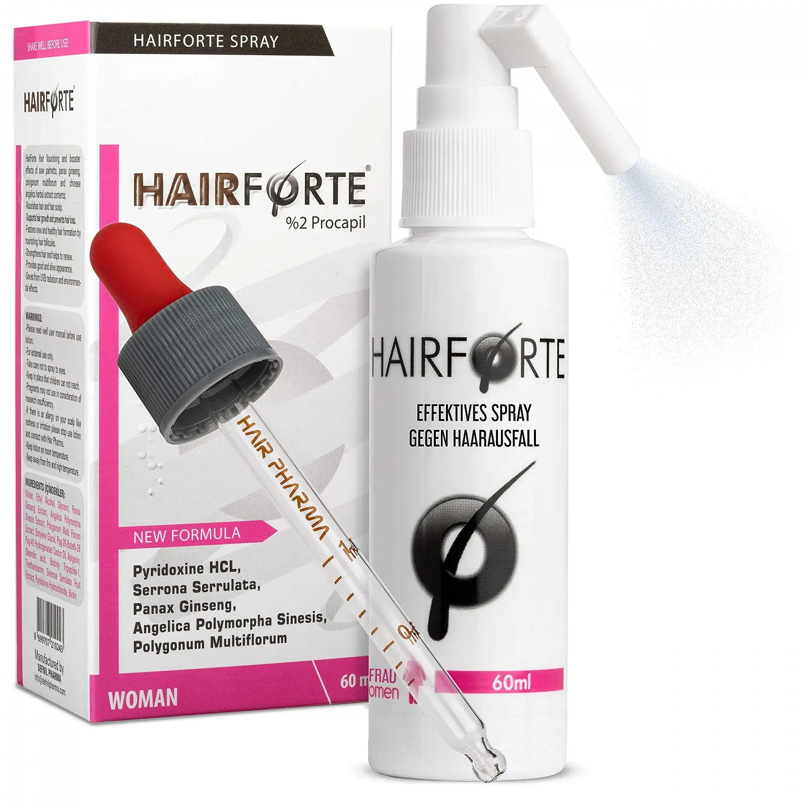 Спрей Hairforte для жінок 2% Procapil проти випадіння волосся, блокатор ДГТ, фото №1