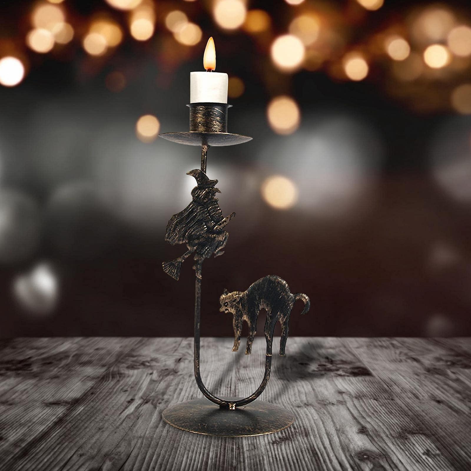 Подсвечник EUBEISAQI Skull Bat Retro Candle Holder для Хэллоуина Рождества столовая декорация, фото №2