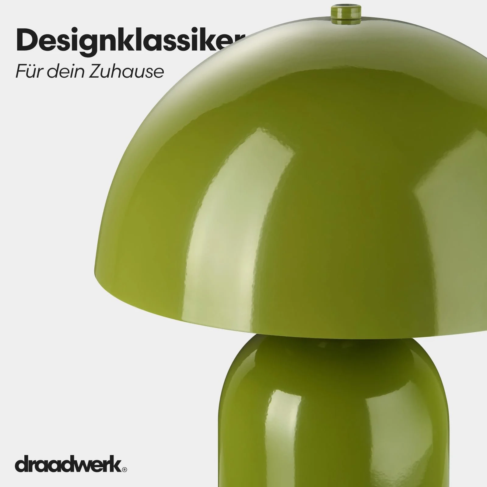 Настольная лампа Mushroom Emilia из порошкового металла ретро с купольным абажуром E27 зеленая, фото №2