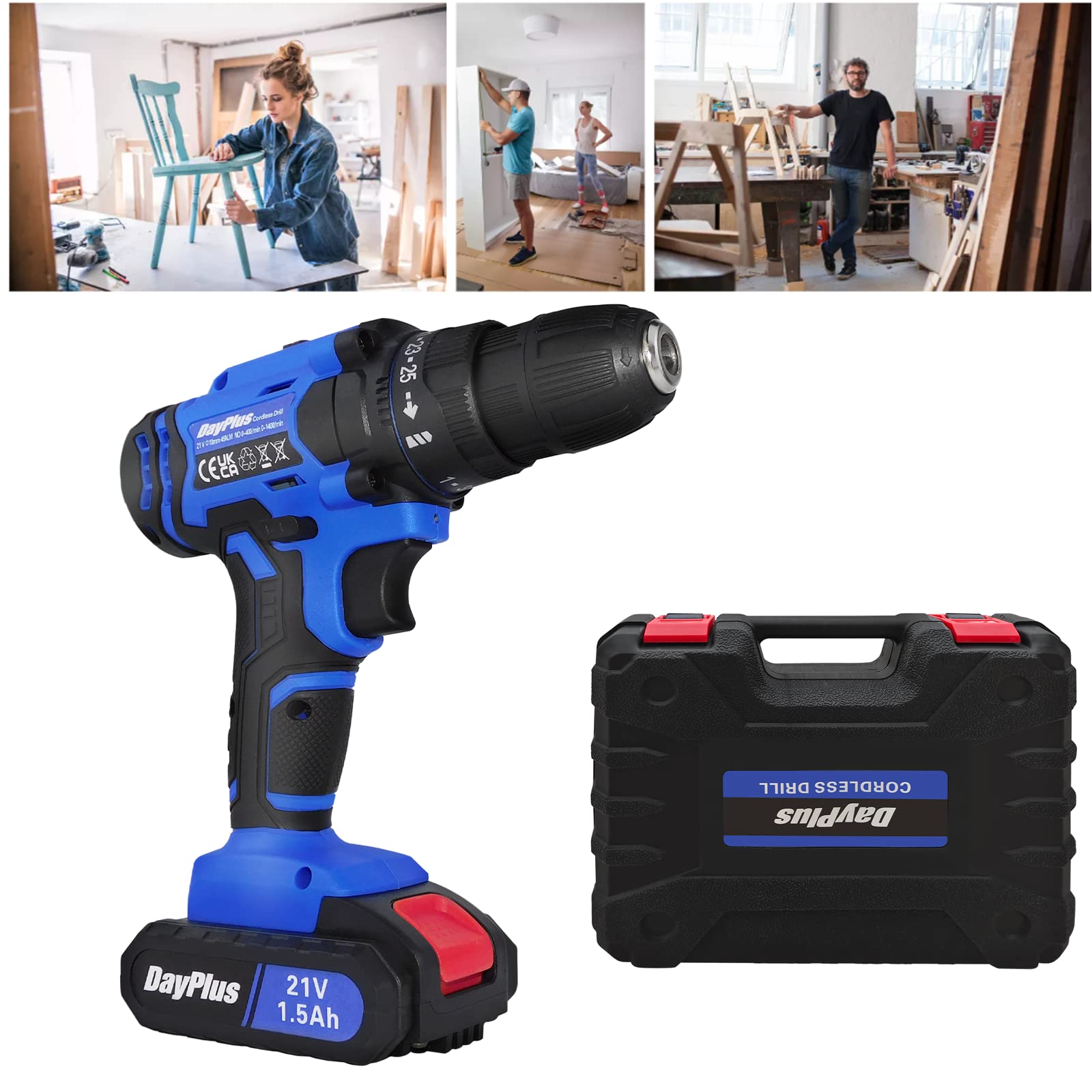 Акумуляторний комбінований Шурупокрут 21 В 1500 мАг, фото №1