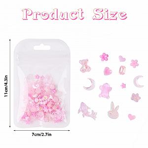 Украшения для ногтей Камелия, цветы, бабочки, бантики, короны, сердца, ракушки с розовой темой, 100 шт synthetic.ua - Фото 1
