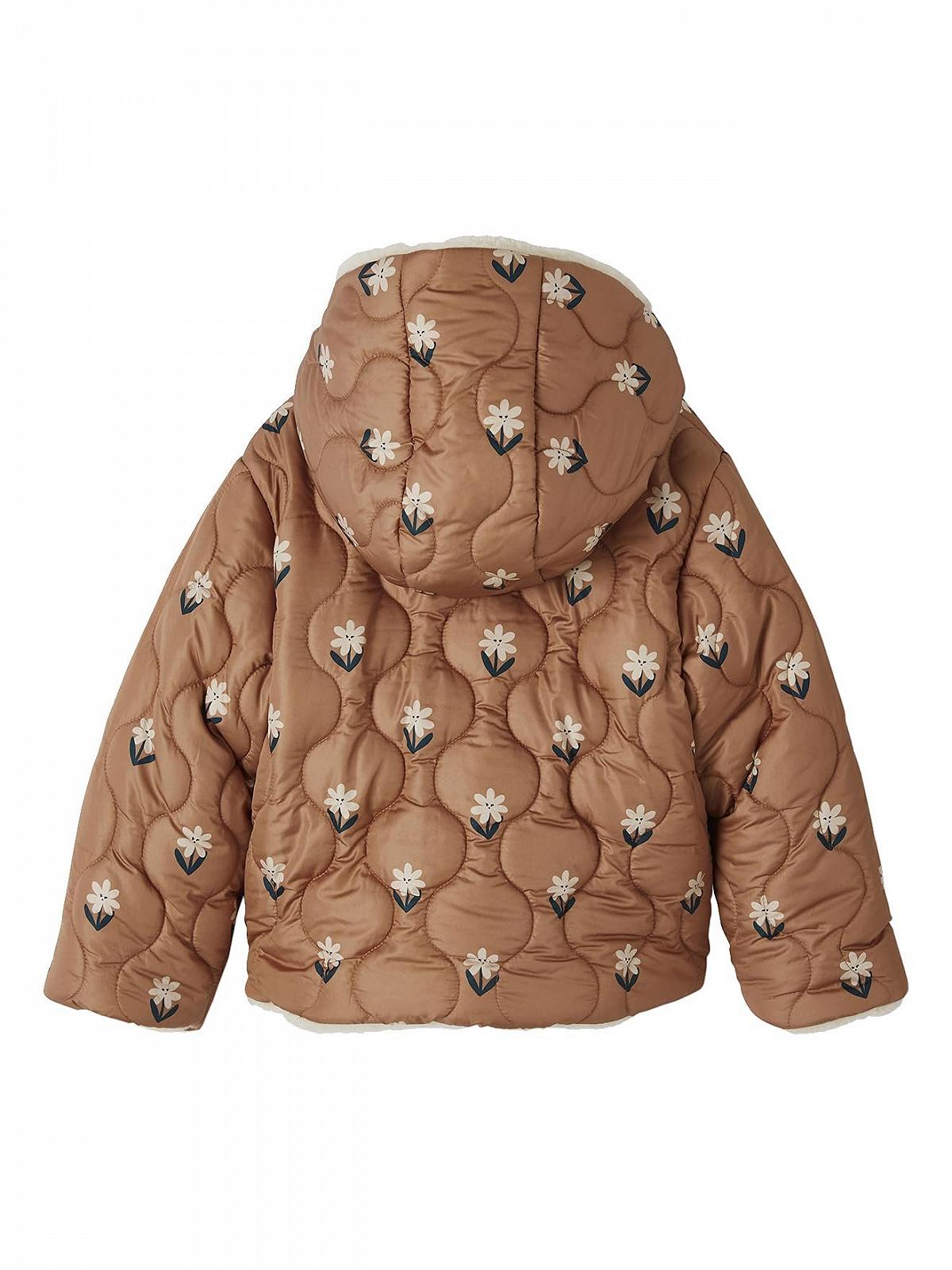Куртка стеганная Vertbaudet Девочка с капюшоном двухсторонняя из Teddyfleece, утеплитель переработанный полиэстер, фото №2