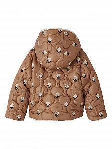 Куртка стеганная Vertbaudet Девочка с капюшоном двухсторонняя из Teddyfleece, утеплитель переработанный полиэстер synthetic.ua - Фото 1